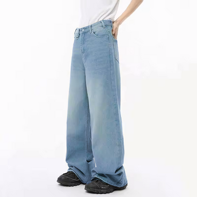 light blue baggy denim