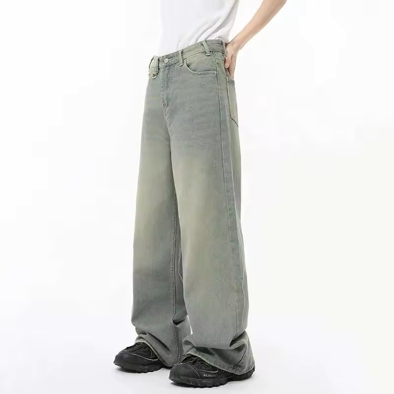 grey wash baggy denim