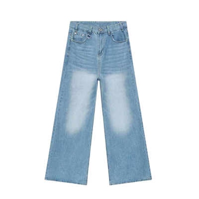 light blue baggy denim
