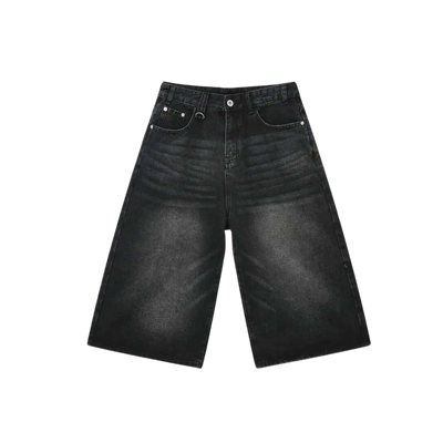 black baggy long jorts